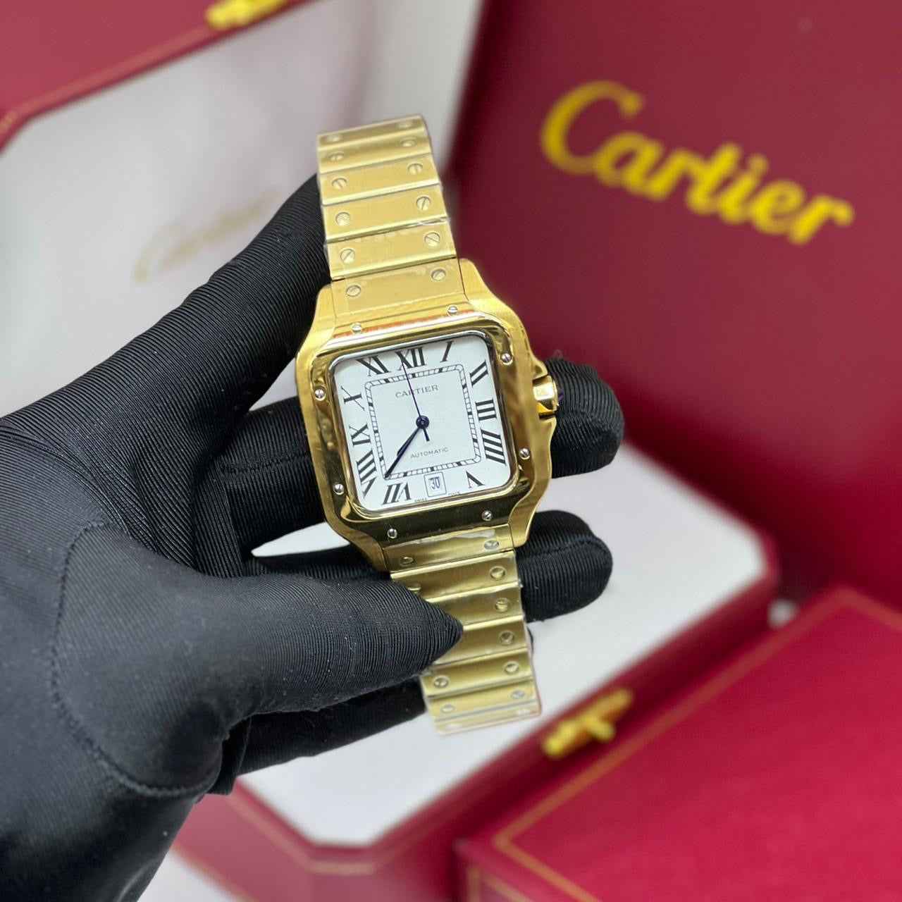 Cartier Watch | Santos de Cartier Yellow Gold White Dial