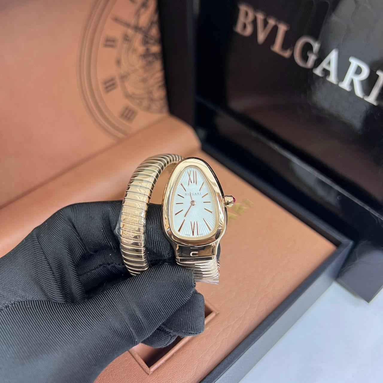 Bvlgari Watch | Serpenti Tubogas Golden Bracelet