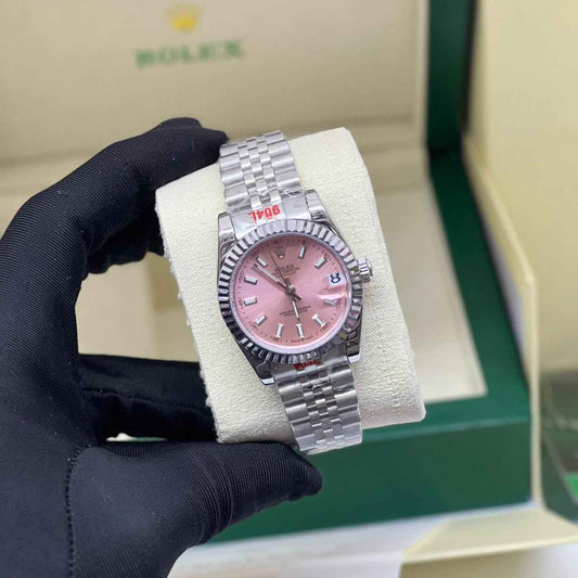 Rolex Watch | Datejust Pink Dial Fluted Bezel & Jubilee