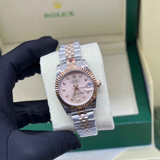 Rolex Watch | Datejust Pink Diamond Dial