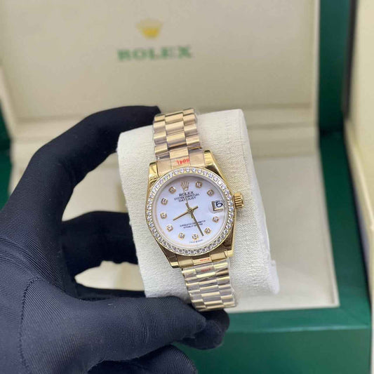 Audemars Piguet Watch | Royal Oak Yellow Gold White Diamond Dial