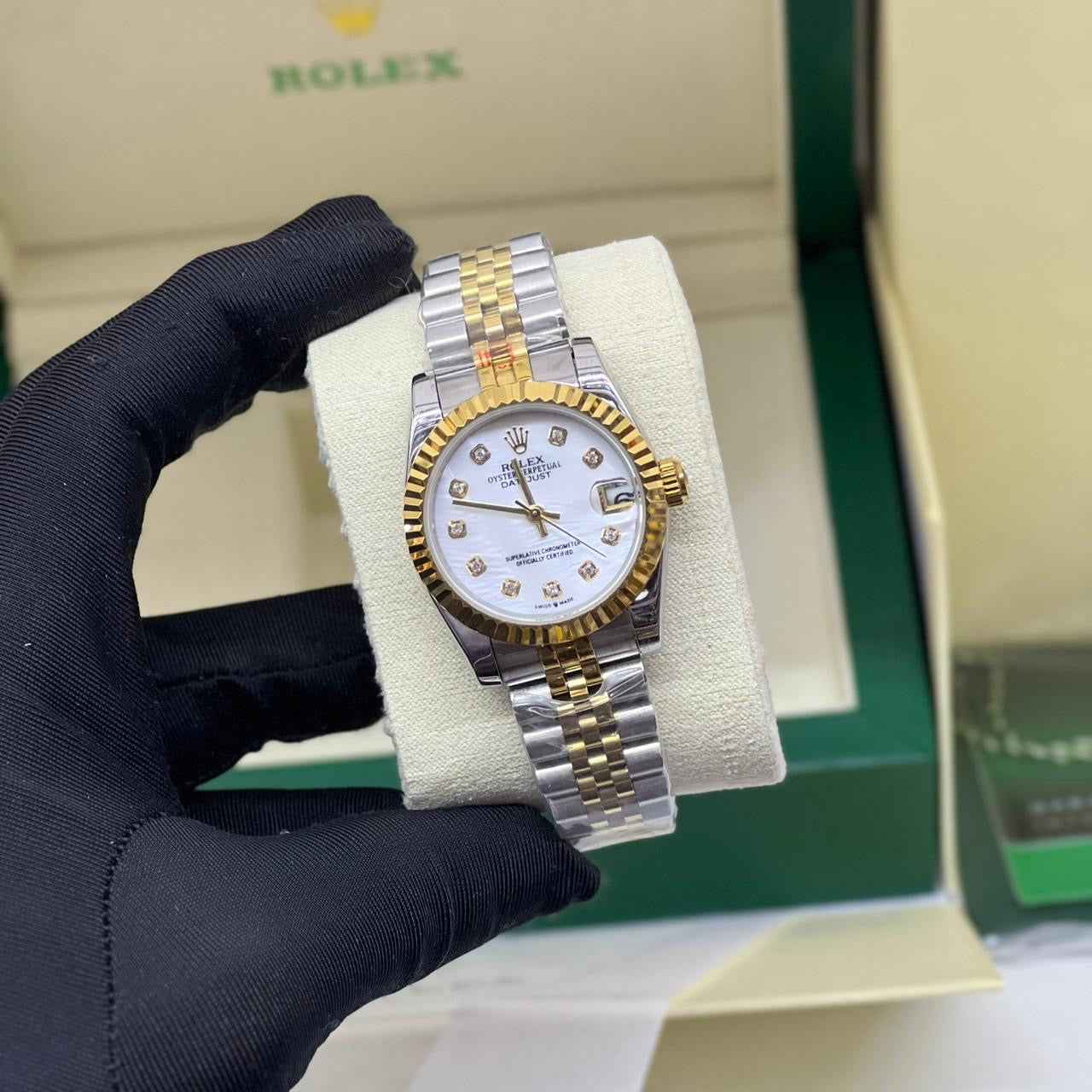 Rolex Watch | Rolex Datejust Silver&Gold-White Dial