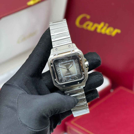 Cartier Watch |  Santos de Cartier silver & Graduated Green Dial