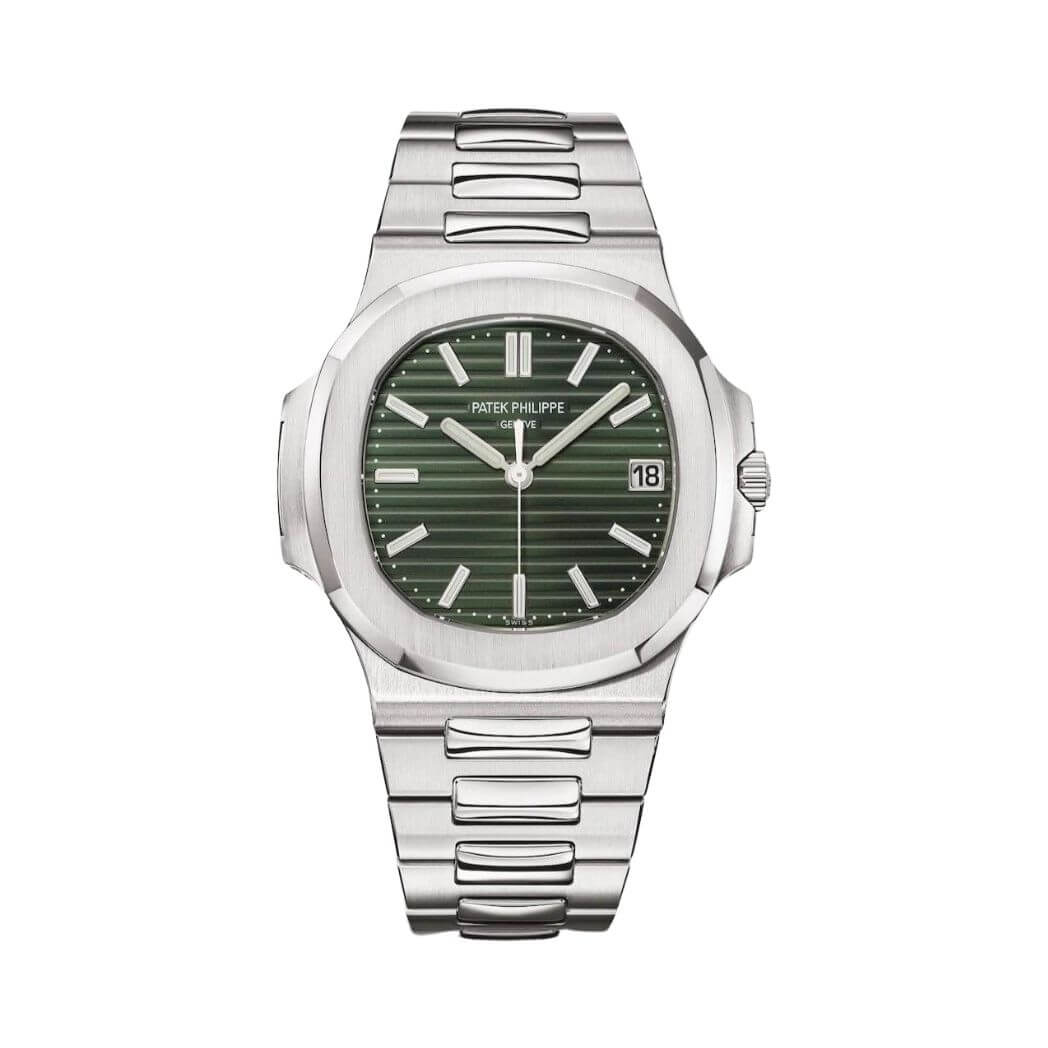 Patek Philippe | Nautilus Sunburst Olive Green Dial - Free & Fast UAE Shipping