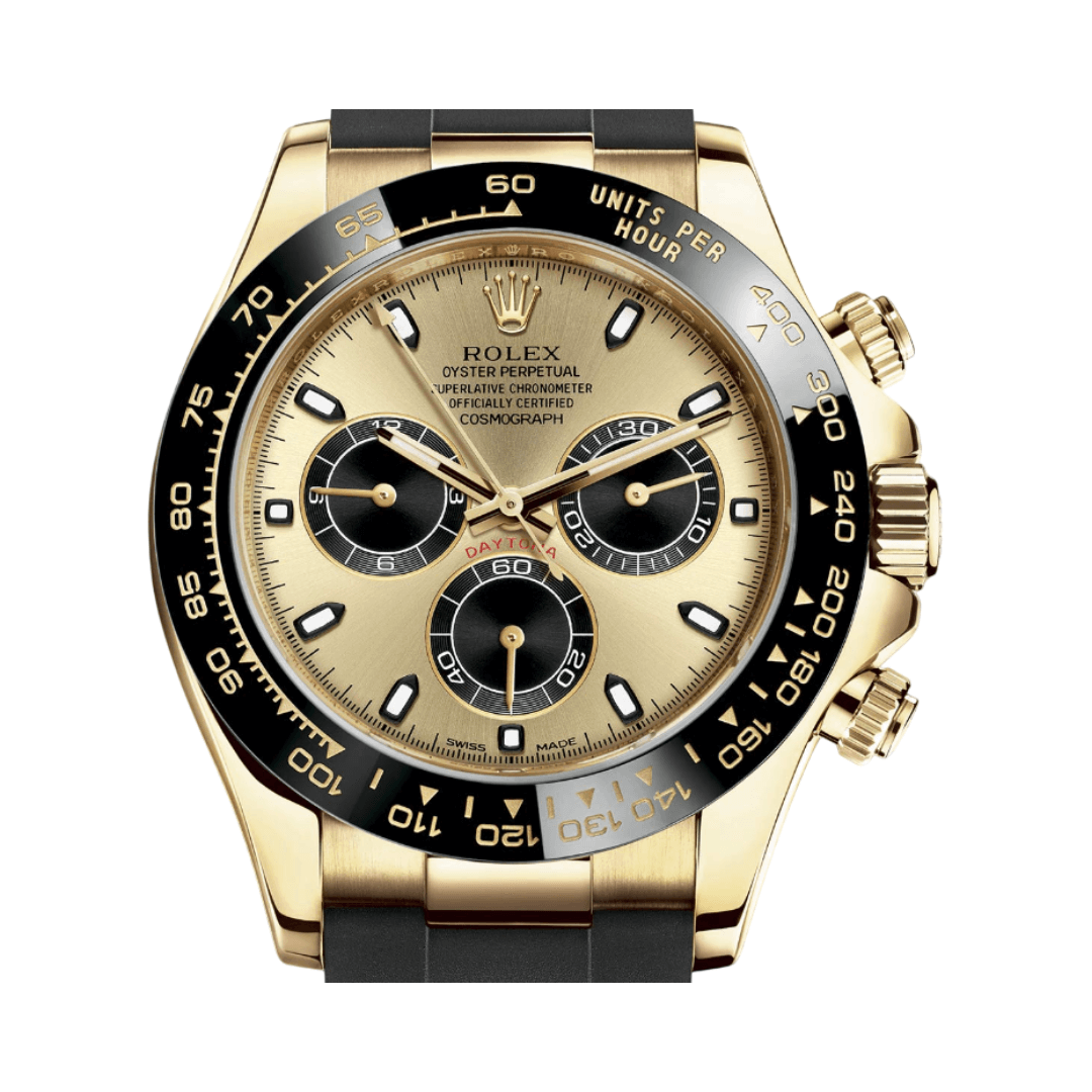 Rolex | Gold Champagne Black Dial - Free & Fast UAE Shipping