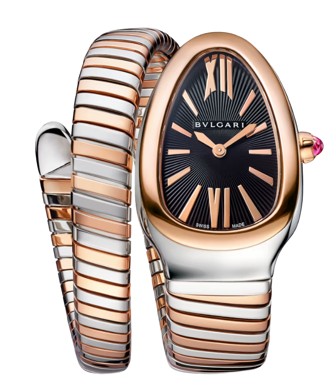 Bvlgari Watch | Serpenti Tubogas Two-Tone Black Dial