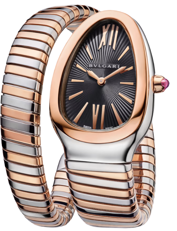 Bvlgari Watch | Serpenti Tubogas Two-Tone Black Dial