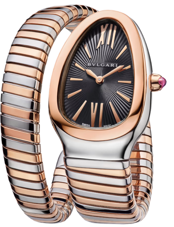 Bvlgari Watch | Serpenti Tubogas Two-Tone Black Dial