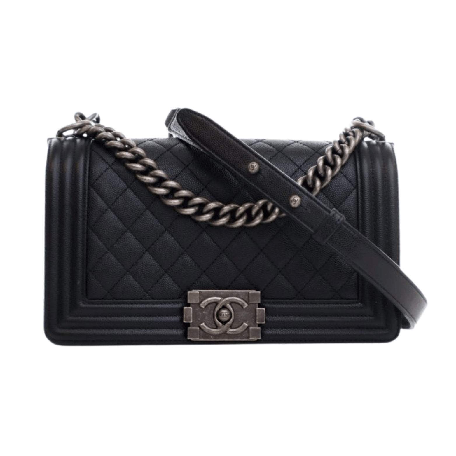 Chanel | Boy Bag In Black Quilted Caviar Leather - Free & Fast UAE Shipping