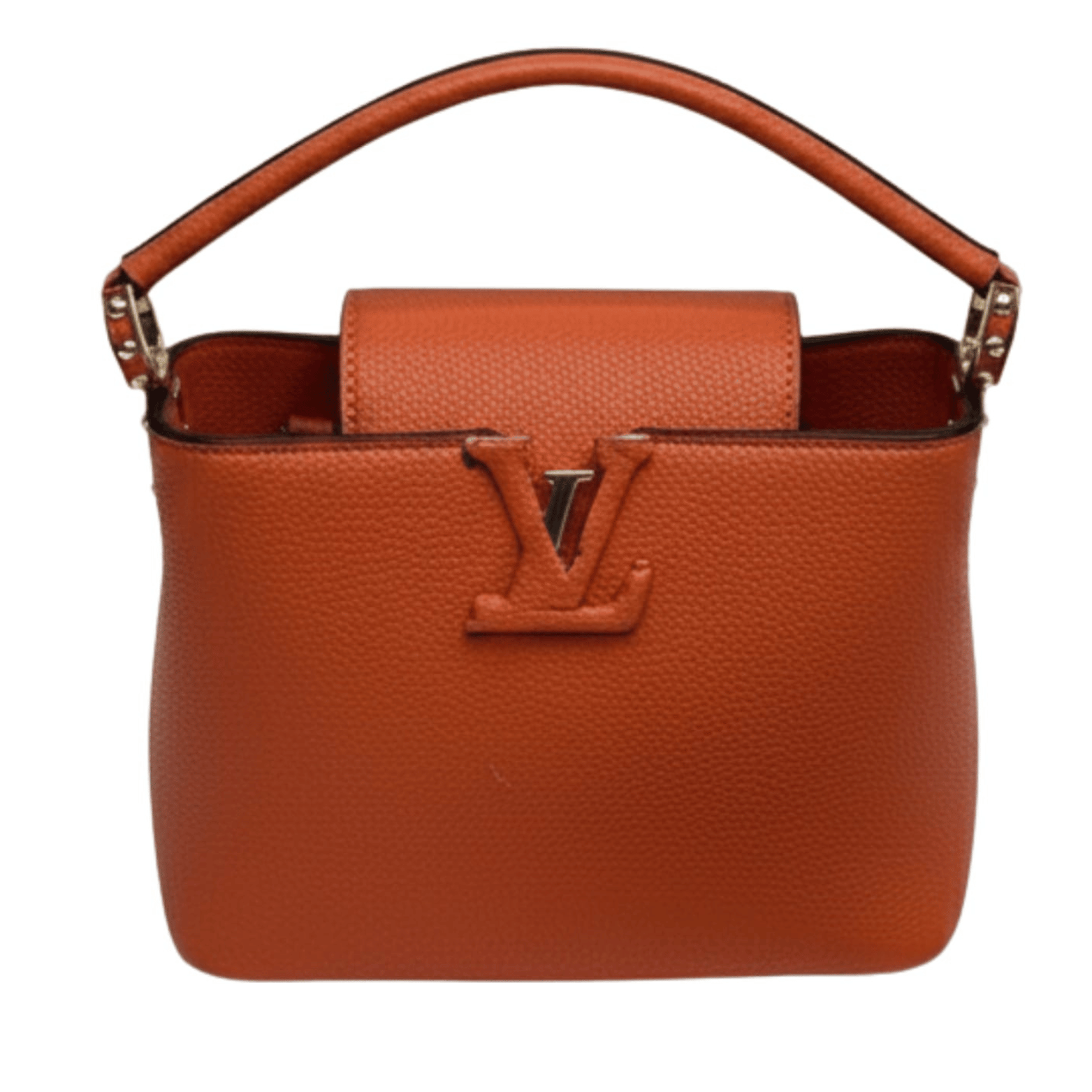 Louis Vuitton | Capucines Handbag In Orange Grained Taurillon Leather - Free & Fast UAE Shipping