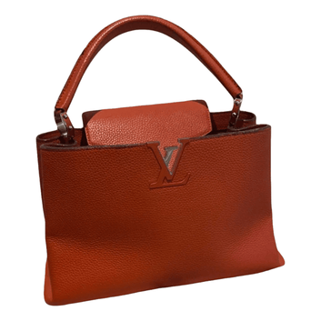 Louis Vuitton | Capucines Handbag In Orange Grained Taurillon Leather - Free & Fast UAE Shipping