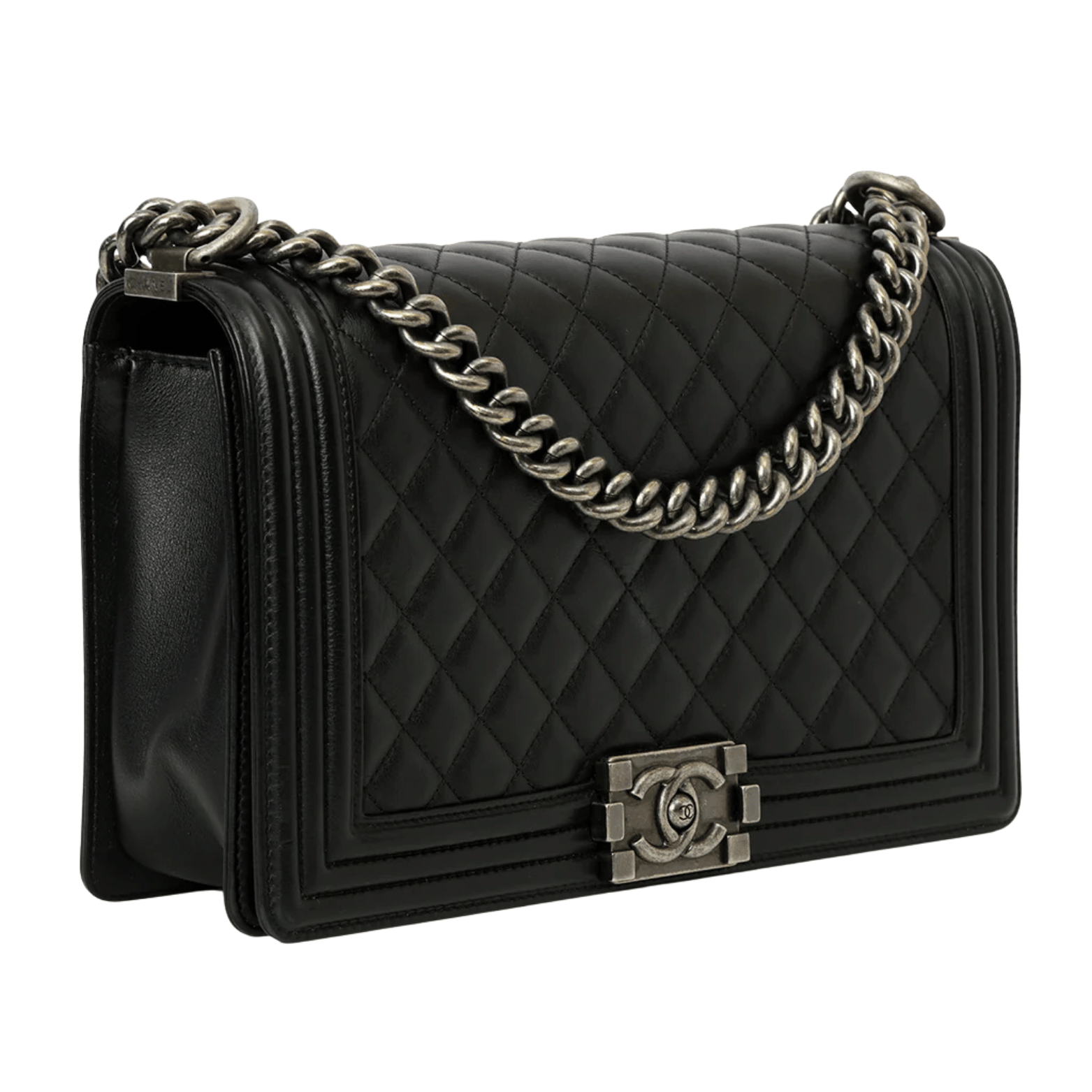 Chanel | Boy Bag In Black Caviar Leather - Free & Fast UAE Shipping