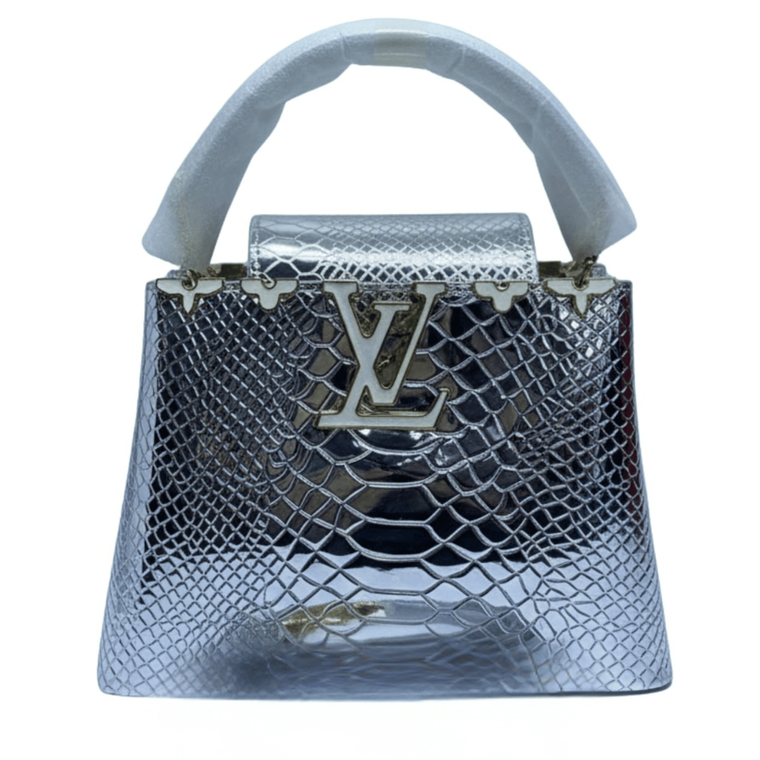 Louis Vuitton | Capucines Bag In A Metallic Silver - Free & Fast UAE Shipping