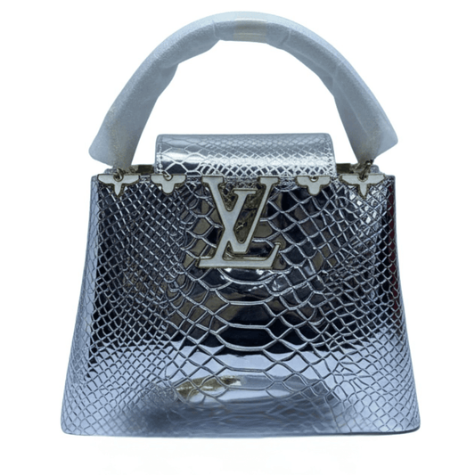 Louis Vuitton | Capucines Bag In A Metallic Silver - Free & Fast UAE Shipping