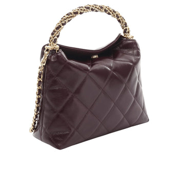 Chanel | Hobo Bag In A Deep Burgundy, Quilted Leather With Gold-tone Hardware. - Free & Fast UAE Shipping