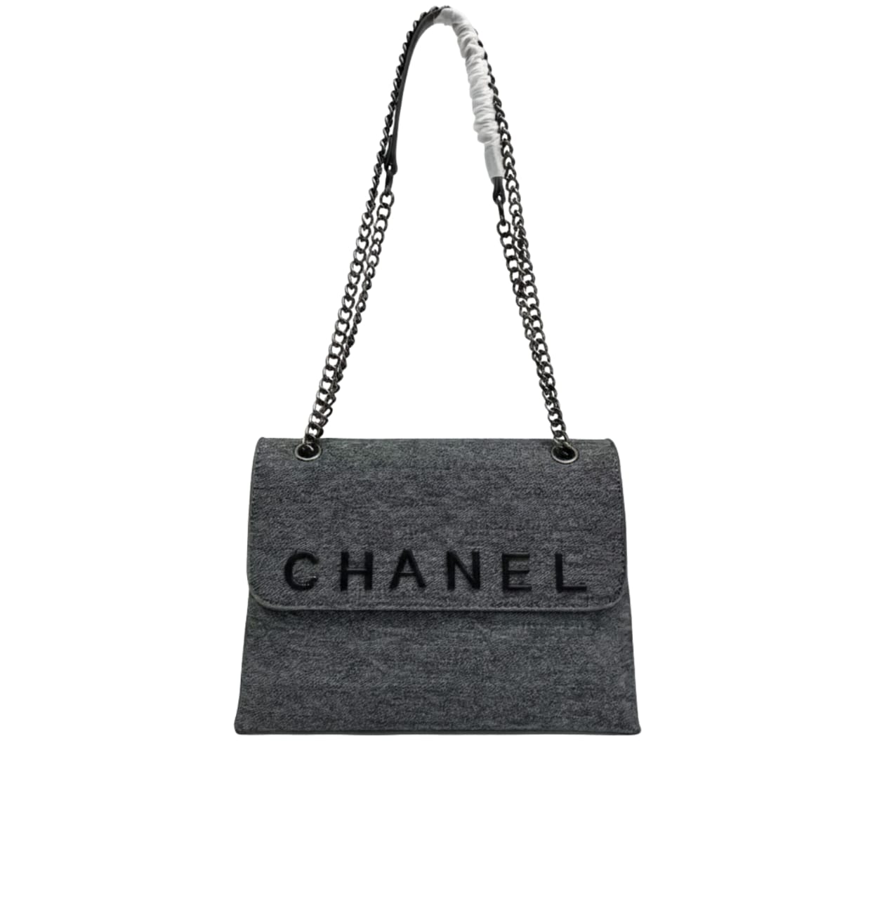 Chanel | Shoulder Bag In A Felted Material With A Black Logo. - Free & Fast UAE Shipping