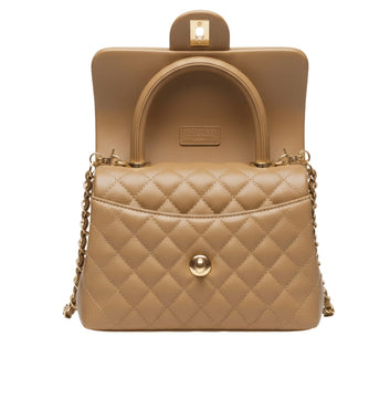 Chanel | Mini Coco Handle Flap Bag In Caramel/beige Caviar Leather. - Free & Fast UAE Shipping