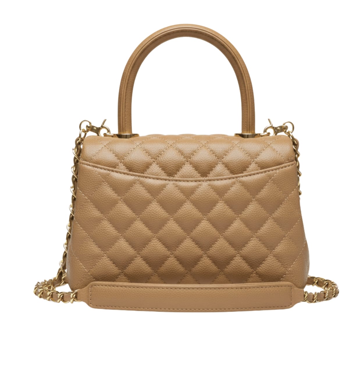 Chanel | Mini Coco Handle Flap Bag In Caramel/beige Caviar Leather. - Free & Fast UAE Shipping