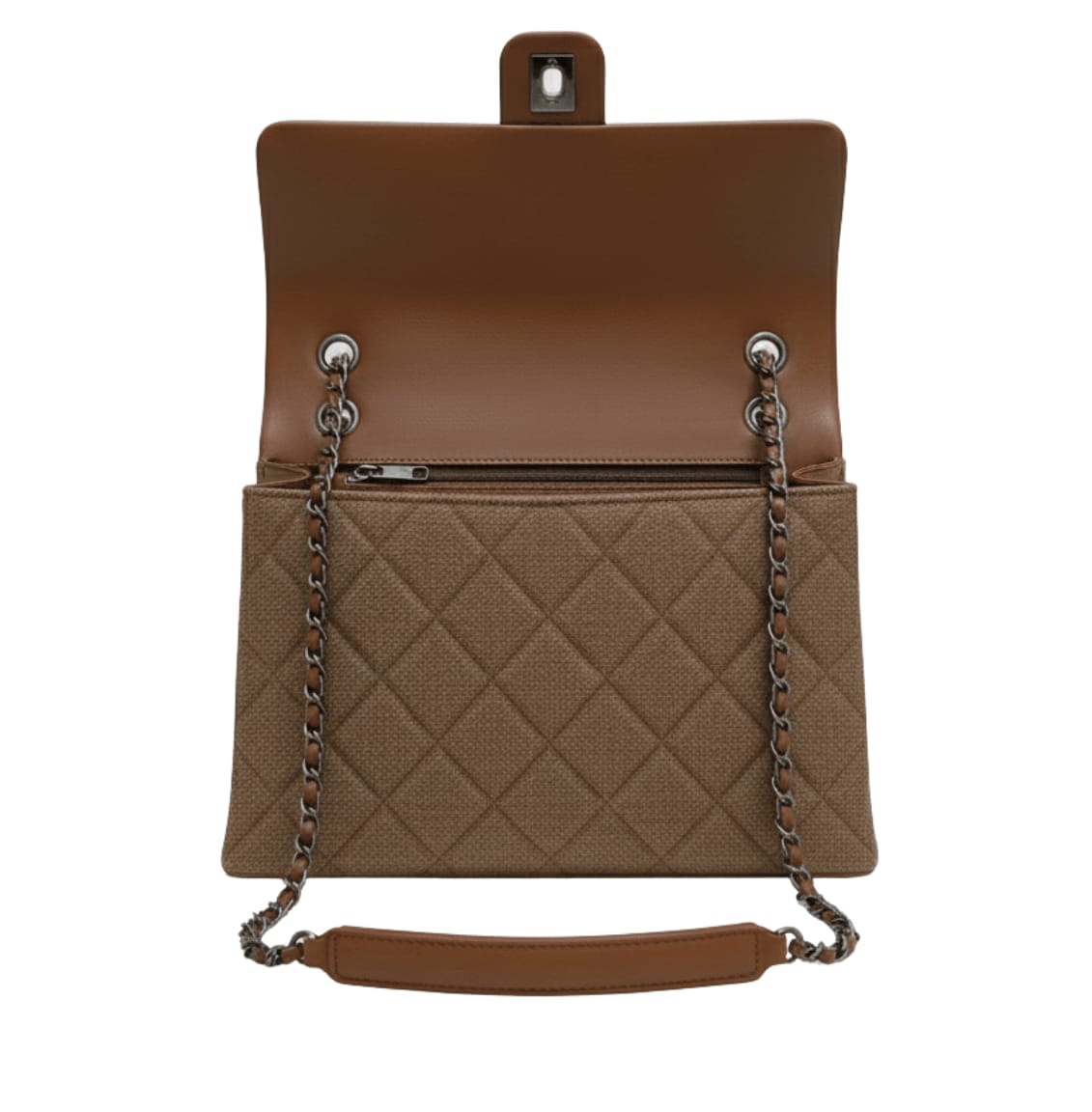 Chanel | Timeless/classic Flap Bag In Beige Jersey Material. - Free & Fast UAE Shipping