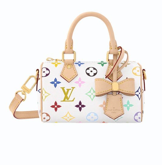 Louis Vuitton | X Takashi Murakami Nano Speedy In The Multicolor White Canvas - Free & Fast UAE Shipping