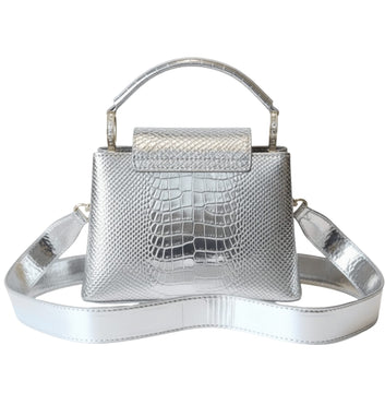 Louis Vuitton | Capucines Mini Bag In Silver Calfskin Leather - Free & Fast UAE Shipping