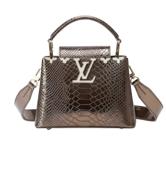 Louis Vuitton | Capucines Handbag In A Metallic Python Or Alligator - Free & Fast UAE Shipping