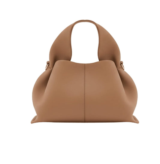 Polène | Numéro Neuf Mini Bag In Textured Taupe Leather - Free & Fast UAE Shipping