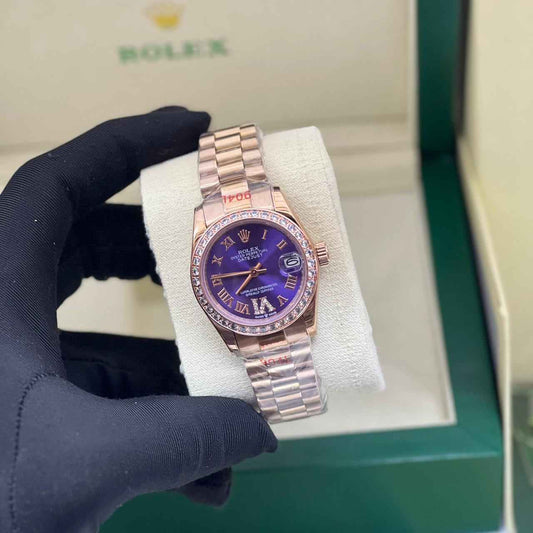 Rolex Watch | Datejust Two-Tone Aubergine Roman Diamond Purple Dial