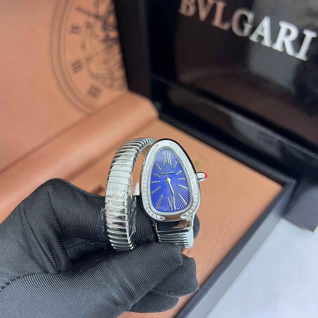 Bvlgari Watch | Serpenti Tubogas Blue Dial Silver Steel