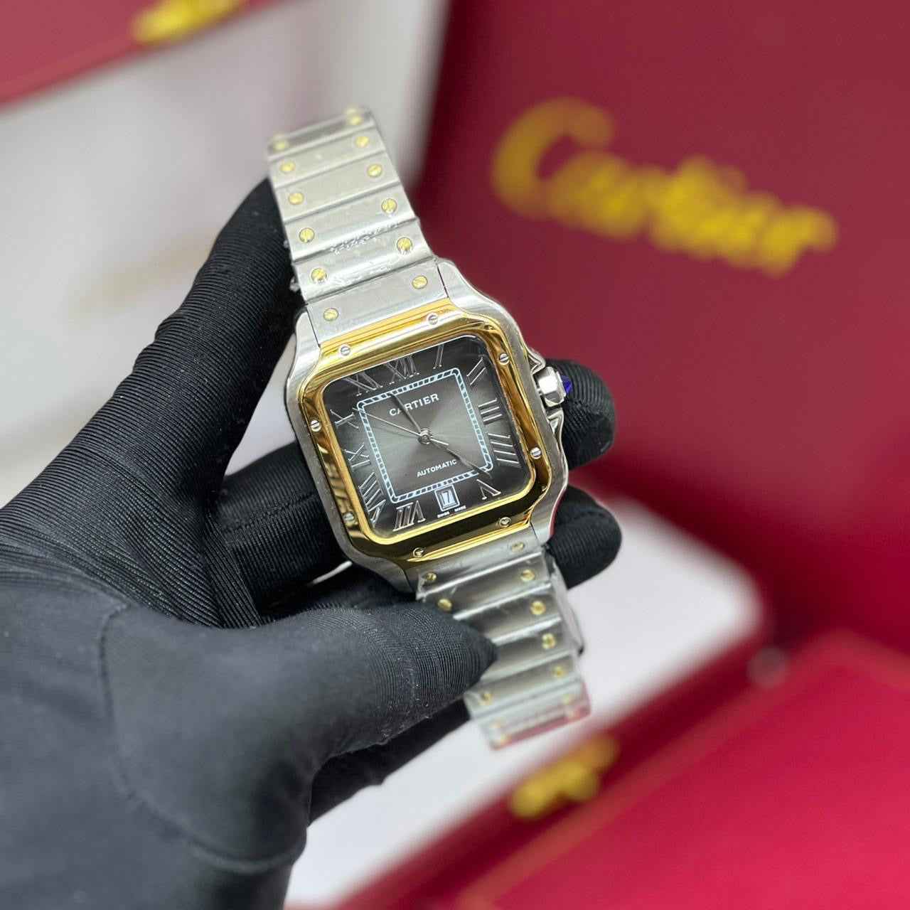 Cartier Watch | Santos de Cartier Two-Tone Large Golden
