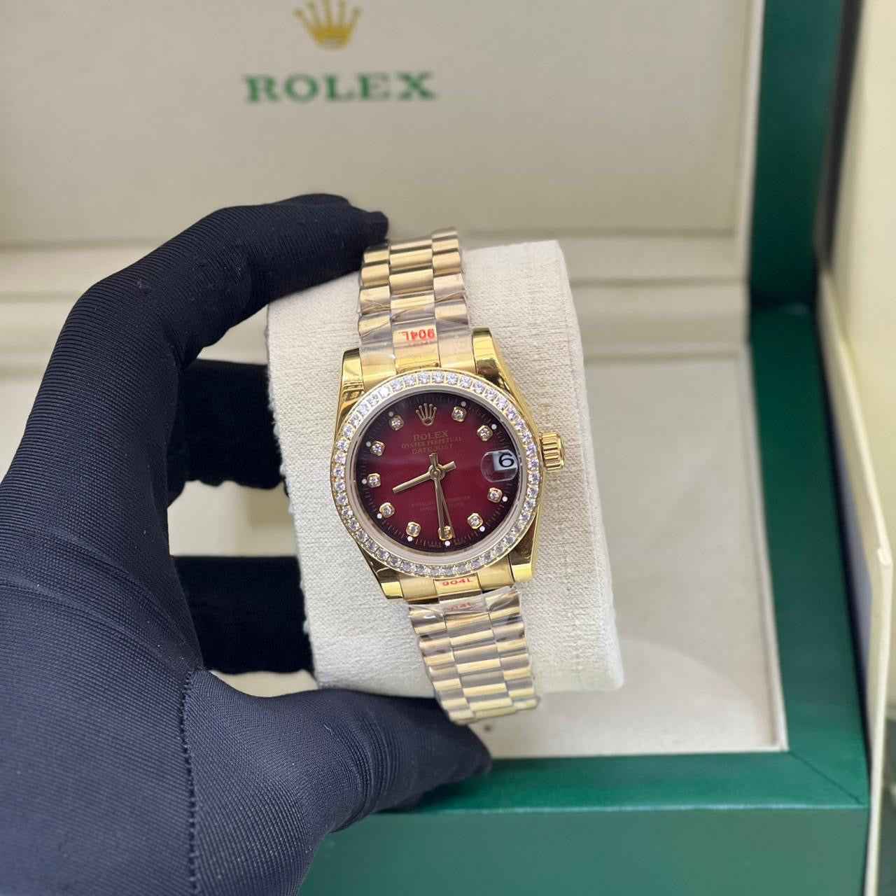 Rolex Watch | Datejust Red Diamond Bezel
