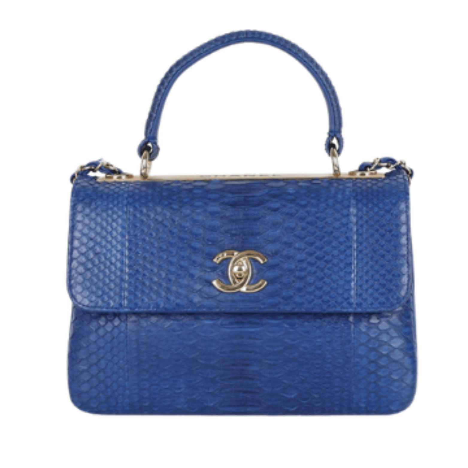 Chanel | Blue Python Small Trendy Cc Dual Handle Flap Bag - Free & Fast UAE Shipping
