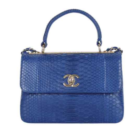 Chanel | Blue Python Small Trendy Cc Dual Handle Flap Bag - Free & Fast UAE Shipping