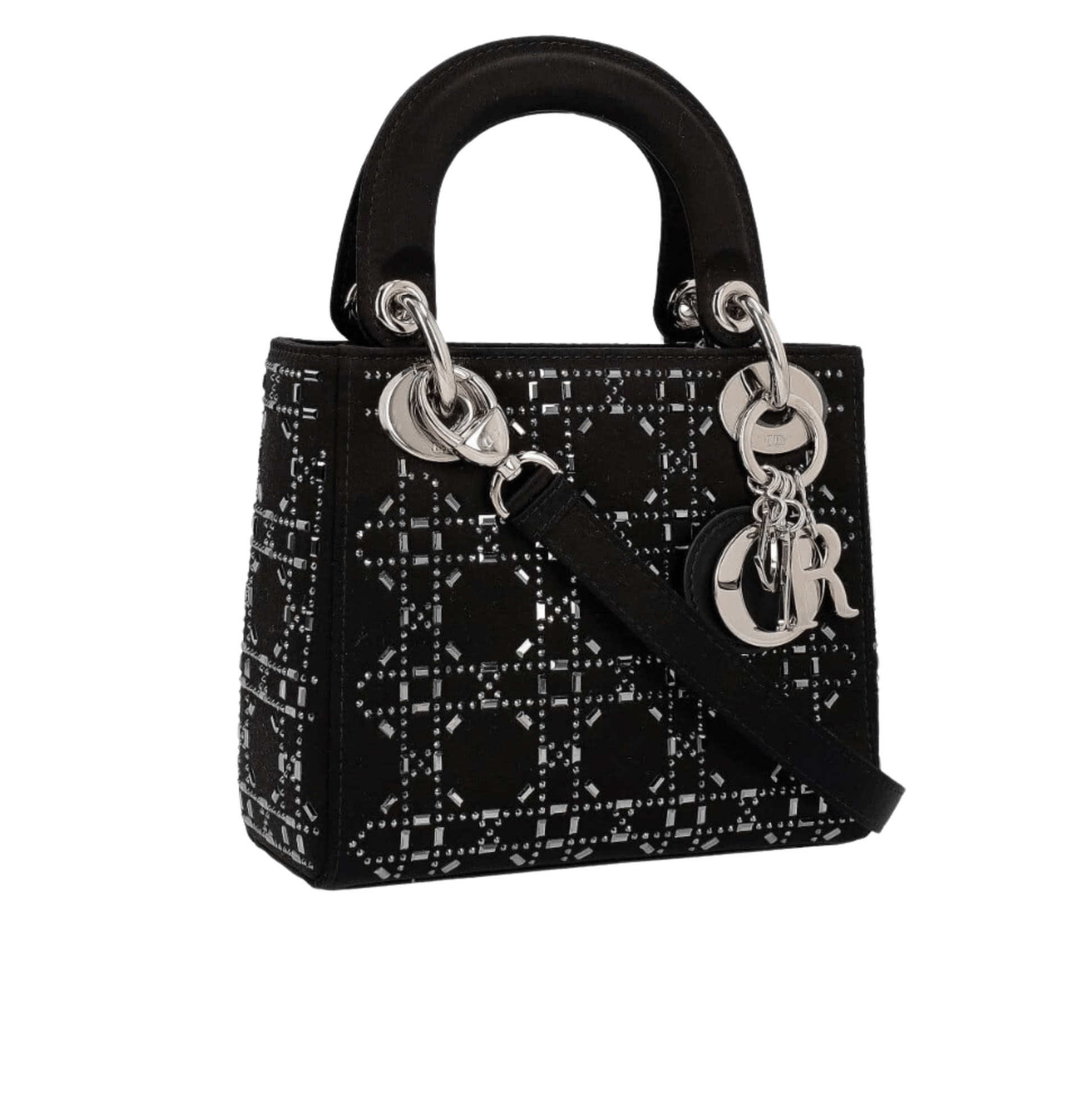 Dior | Bag In Black Strass Cannage Satin - Free & Fast UAE Shipping
