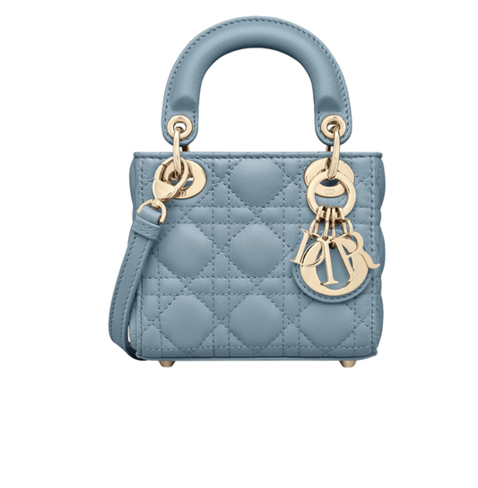 Dior | Lady Dior Micro Bag In A Soft or Dusk Blue - Free & Fast UAE Shipping