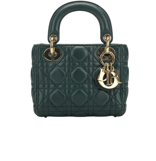Dior | Lady Dior Bag In Green Cannage Leather. - Free & Fast UAE Shipping
