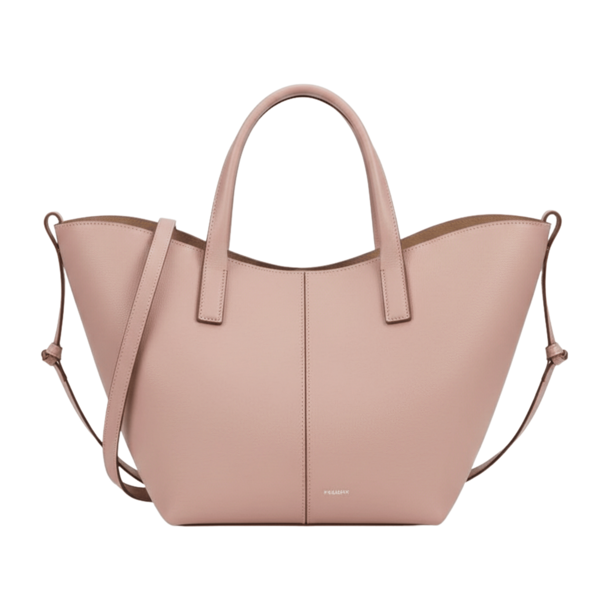Polène | Cyme Mini Bag In Textured Pink Leather - Free & Fast UAE Shipping