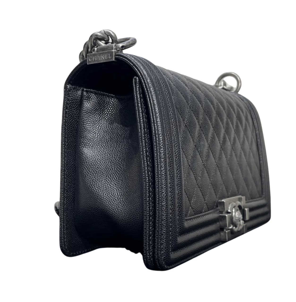 Chanel | Boy Bag In Black Quilted Caviar Leather - Free & Fast UAE Shipping