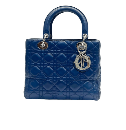 Dior | Lady Dior Handbag In Blue Leather. - Free & Fast UAE Shipping