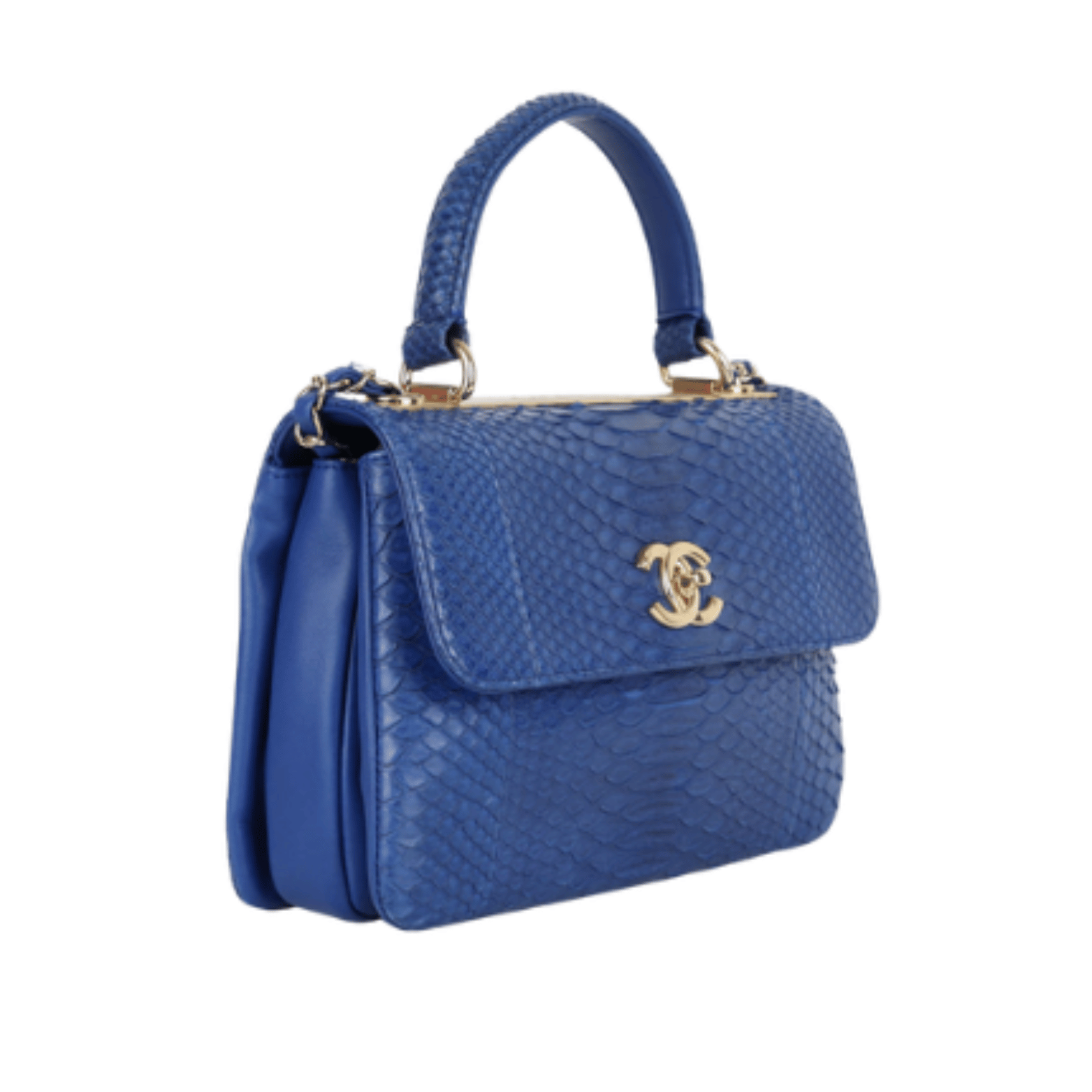 Chanel | Blue Python Small Trendy Cc Dual Handle Flap Bag - Free & Fast UAE Shipping